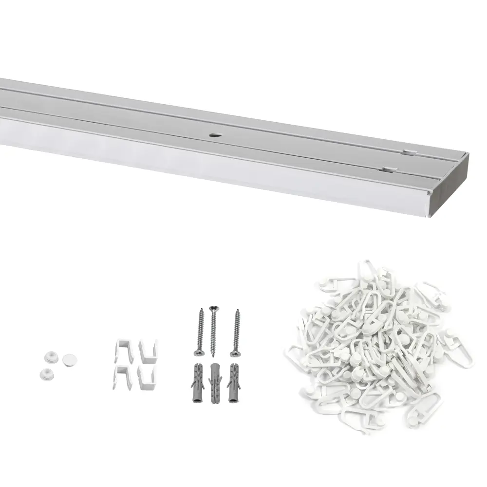 Карниз двухрядный KREAFORTA 160 см пластик белый STLM-2096407 - Вид №2