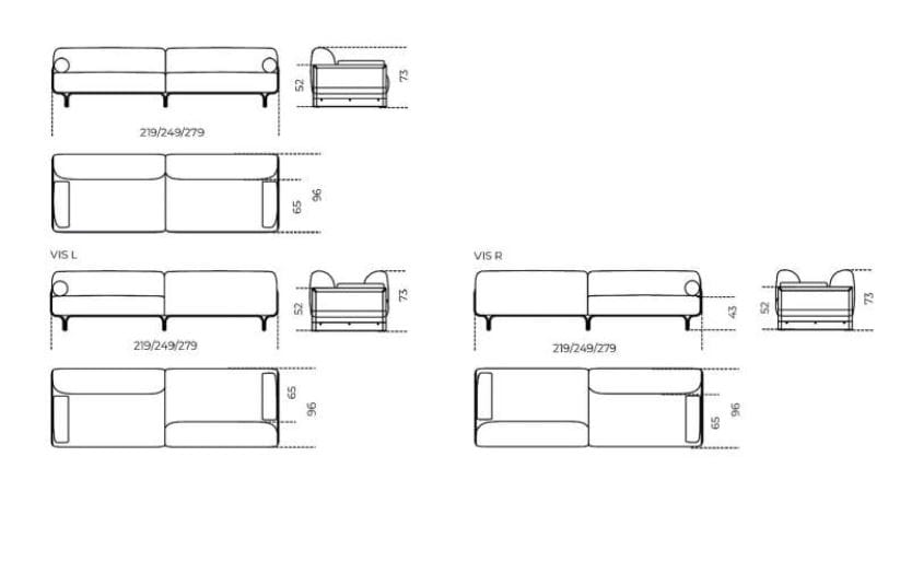 2-местный тканевый диван Gallotti&Radice тычинки ARCH-00038128 - Вид №8