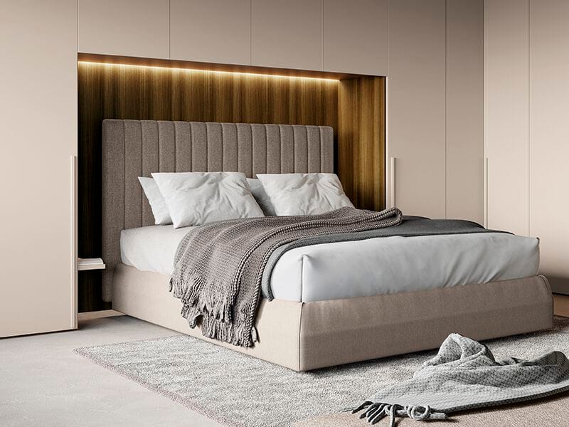 Двуспальная кровать из ткани с мягким изголовьем Febal Casa SOFTCASE ARCH-00143600