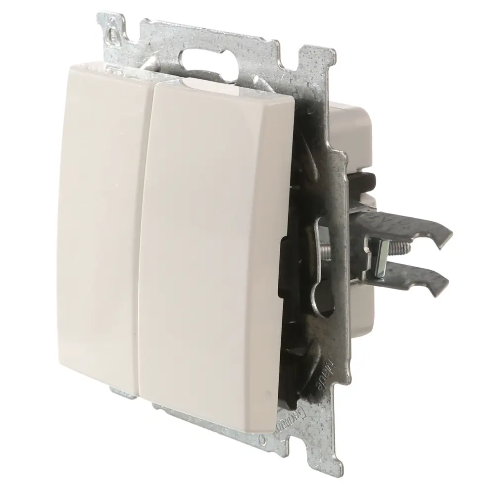 Выключатель встраиваемый ABB Basic 55 2 клавиши, цвет белый Basic55 STLM-2127049 - Вид №2