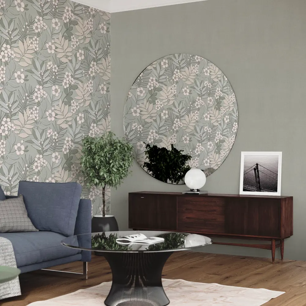 Обои флизелиновые Euro Decor Mia зелёные 1.06 м 6009-04 Santreyd STLM-2101755 - Вид №3