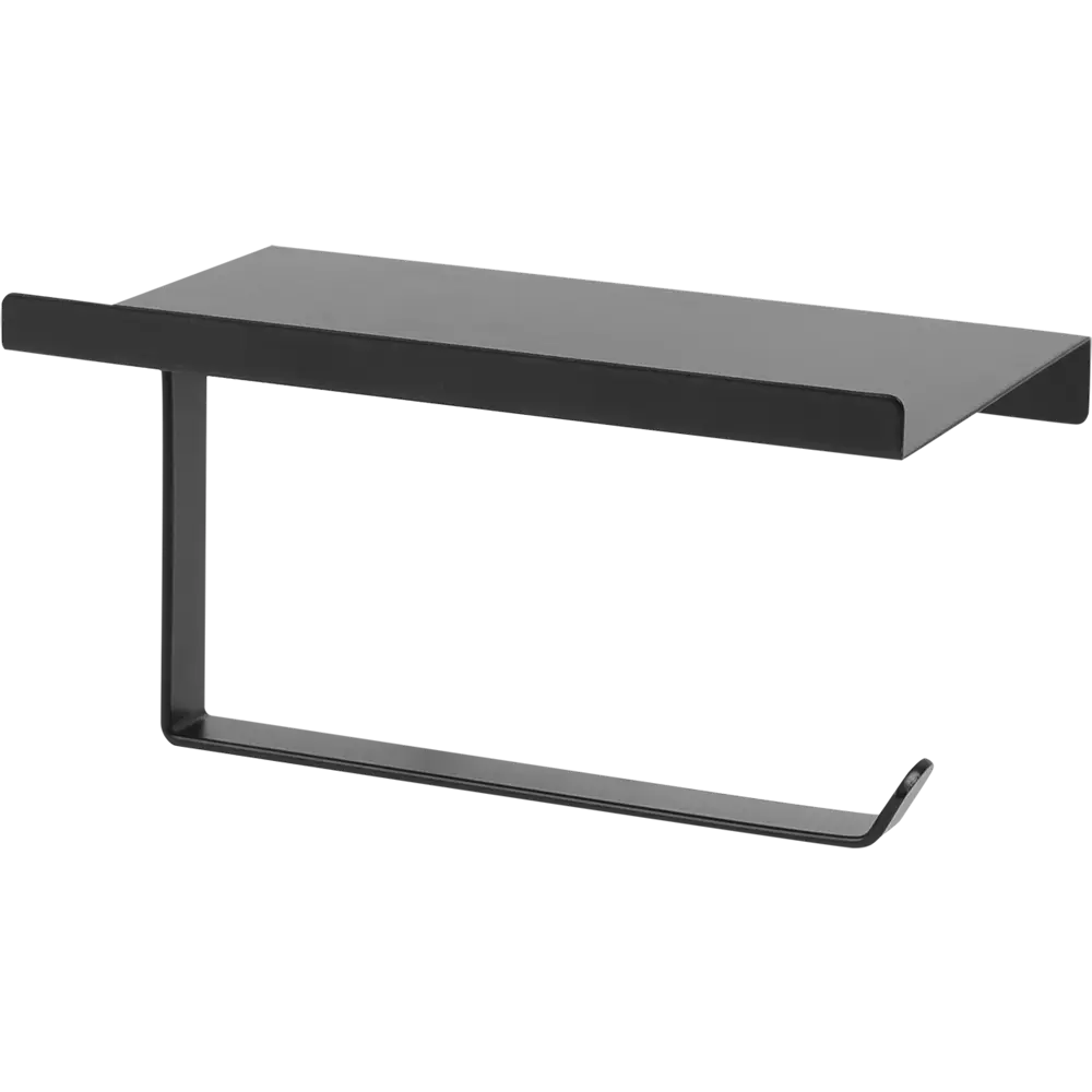 Держатель для туалетной бумаги Swensa Lund с полкой цвет чёрный STLM-2028023