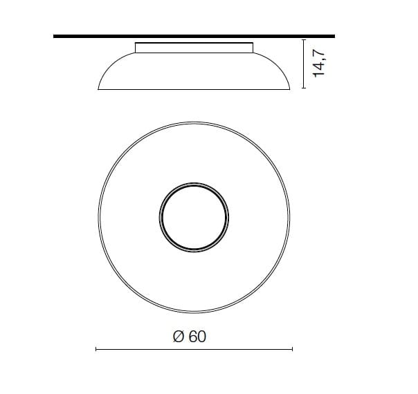 Алюминиевый и метакрилатный потолочный светильник с диммером Martinelli Luce Maggiolone ARCH-00092561 - Вид №3