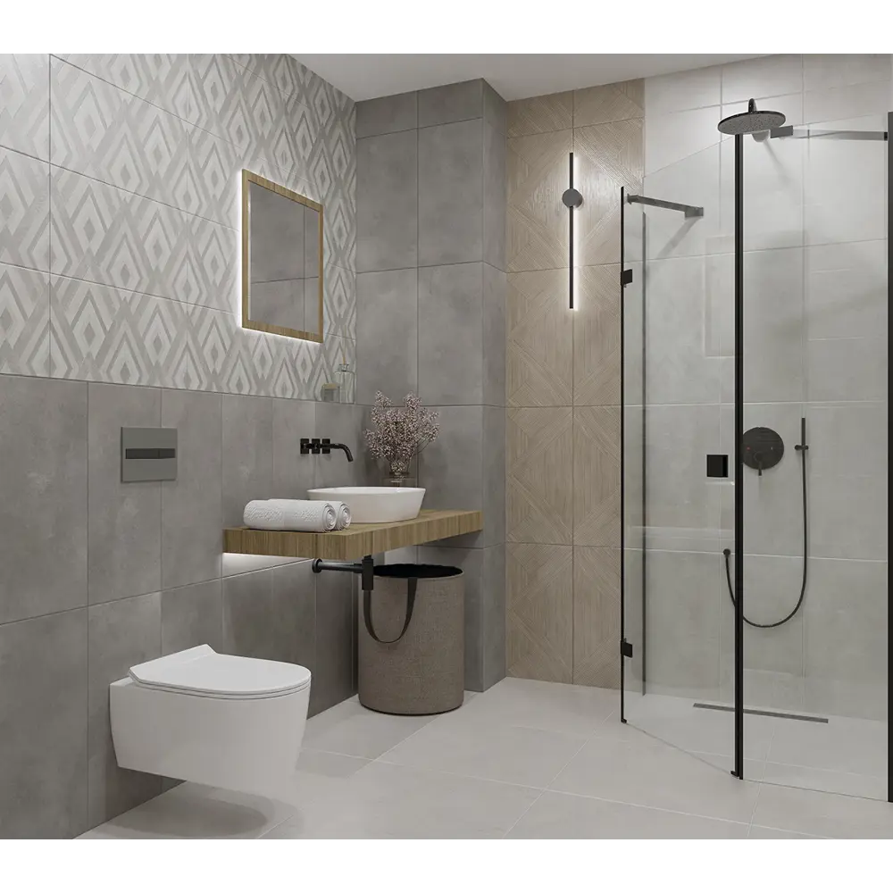89365797 Плитка настенная Azori Cemento 31.5x63 см 1.59 м² матовая цвет серый STLM-1324272 - Вид №7