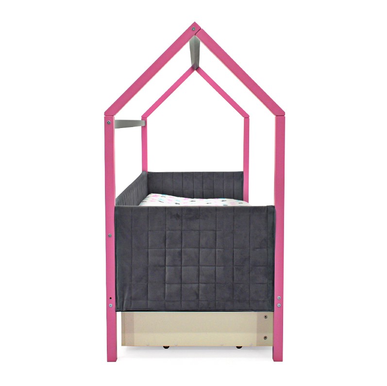 Детская кровать-домик мягкая лаванда-графит Svogen БЕЛЬМАРКО  00-3873184 Розовый;серый Santreyd  - Вид №8