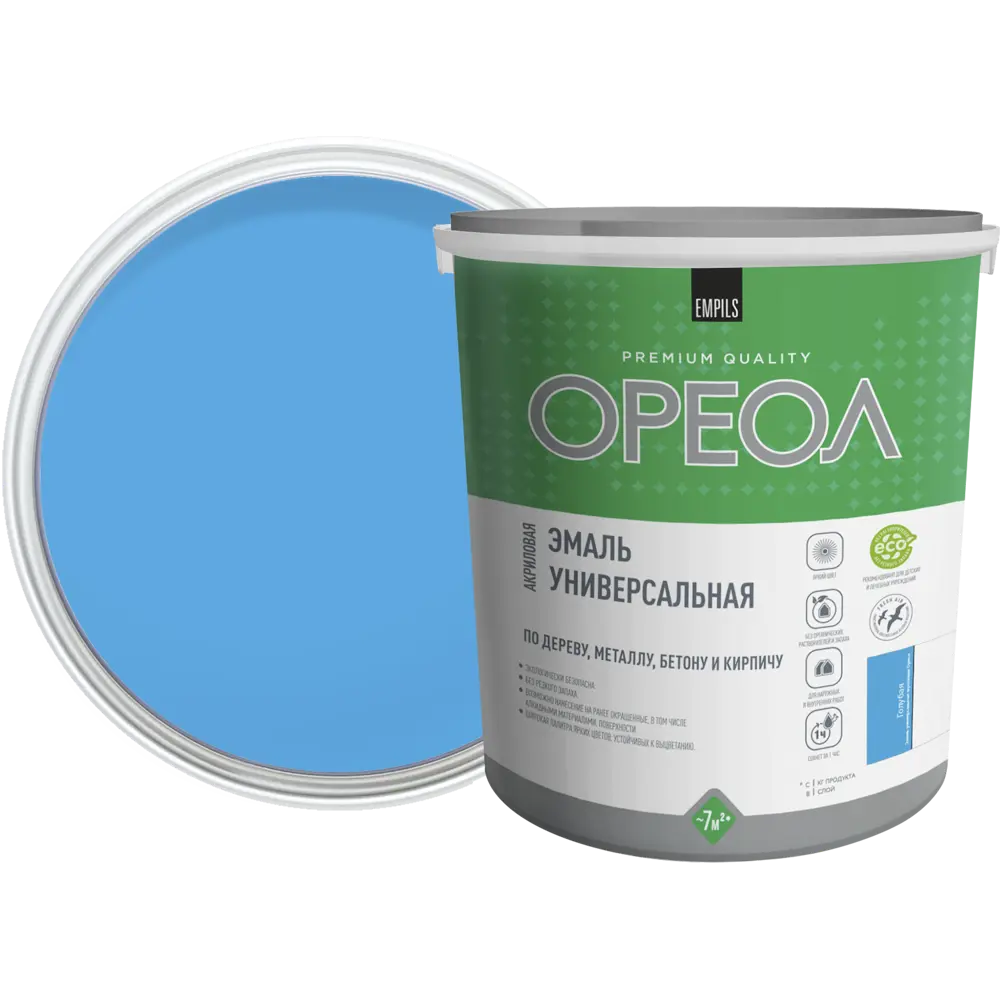 Эмаль универсальная Ореол глянцевая цвет голубой 2.5 кг STLM-2037696