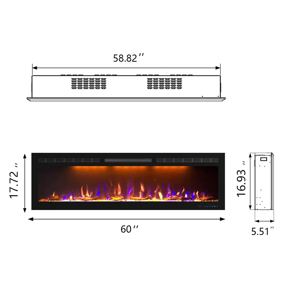 Электрический очаг Royal Flame Crystal 60RF 1.5 кВт STLM-2194012 - Вид №2