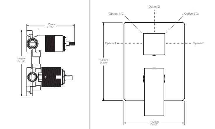 Набор термостатических встраиваемых ванн с ручным душем BARIL PRO-2915-95 ARCH-00094072 - Вид №2