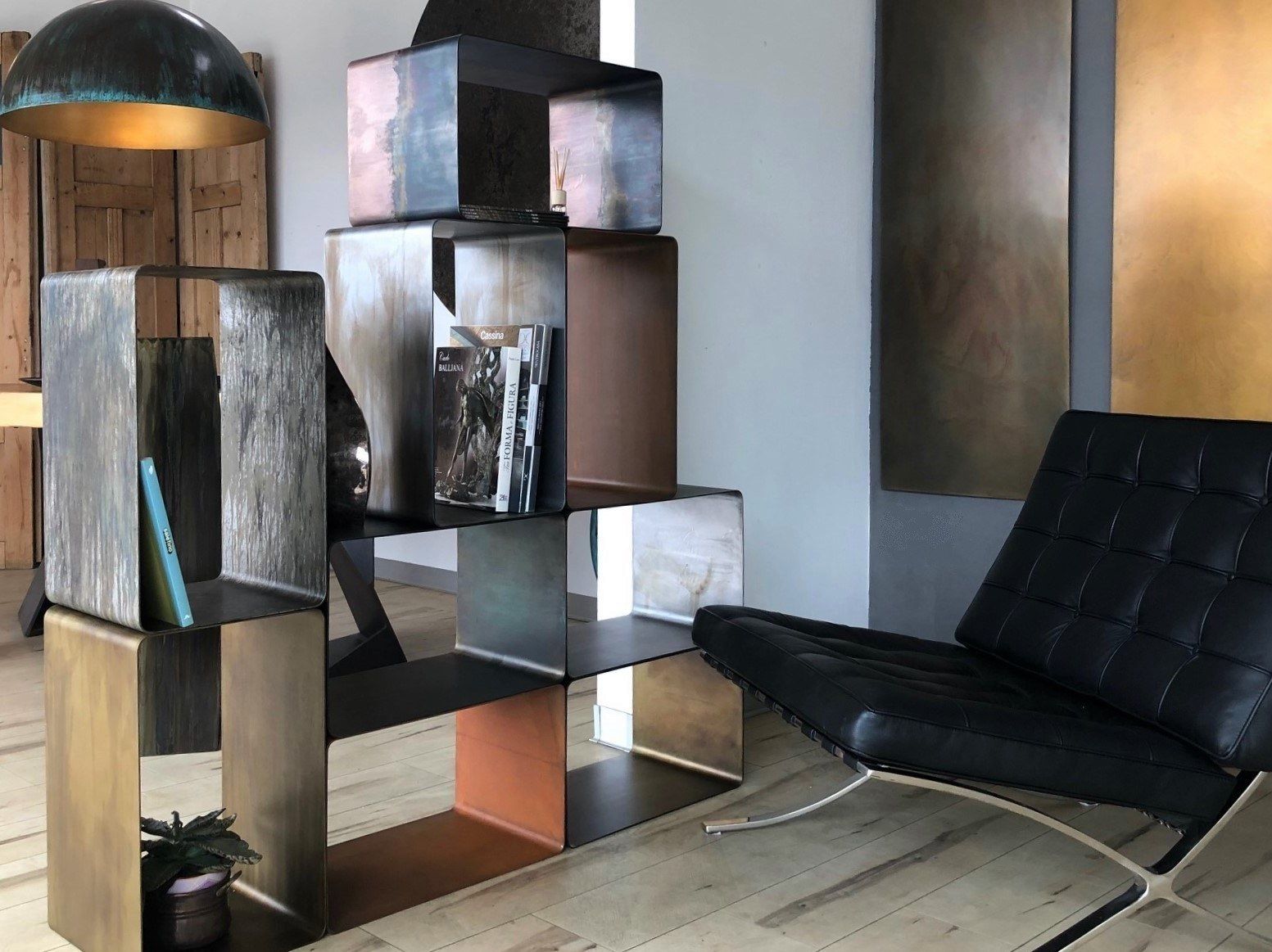 Железный книжный шкаф / журнальный столик Lusent35 параллелепипеды ARCH-00071000 - Вид №5