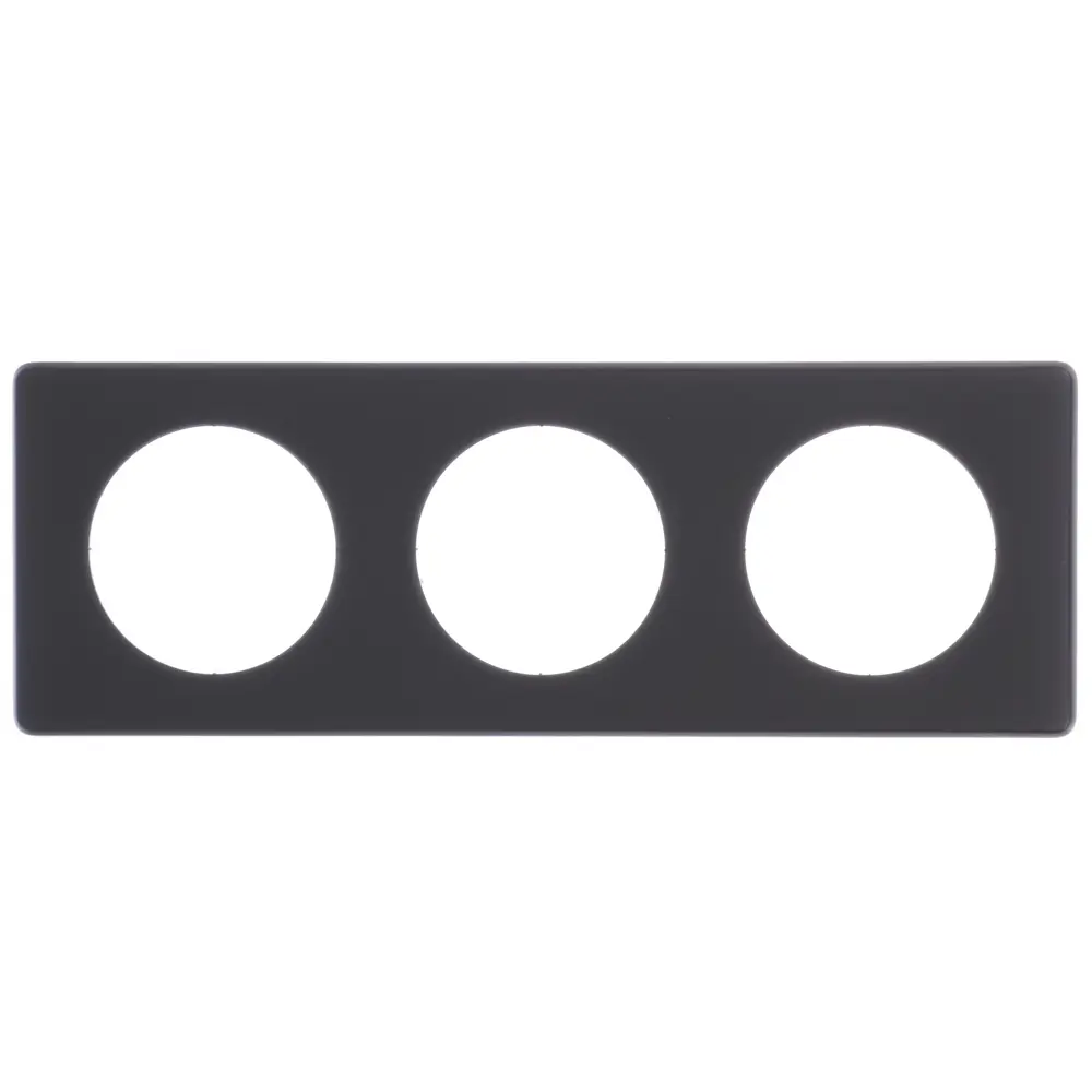 Рамка для розеток и выключателей Legrand Celiane 3 поста, цвет перкаль чёрный STLM-2047199