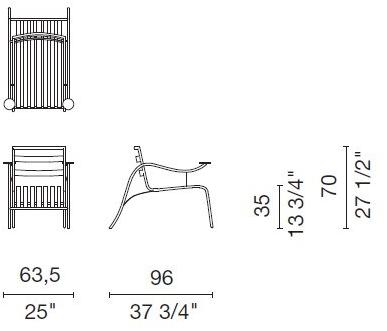 Cappellini Кресло Relax из окрашенного металла  Tm_1 - tm_2 - tm_1e  - Вид №5