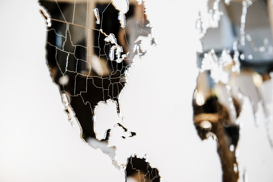 19-19 Карта-пазл зеркальная wall decoration exclusive 90х54 см Mimi  - Вид №1