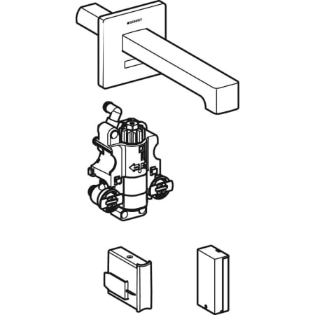 116.298.21.1 Смеситель для раковины Geberit Brenta, настенный монтаж, питание от батарей, с функциональным блоком для скрытого монтажа Geberit  - Вид №7