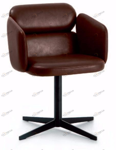 arflex Вращающееся кожаное кресло на 4-х спицах с подлокотниками Bliss sun-id-1349892