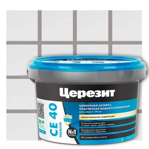 ЦЕРЕЗИТ CE 40 Водоотталкивающая затирка для плитки серый 2 кг 12778266