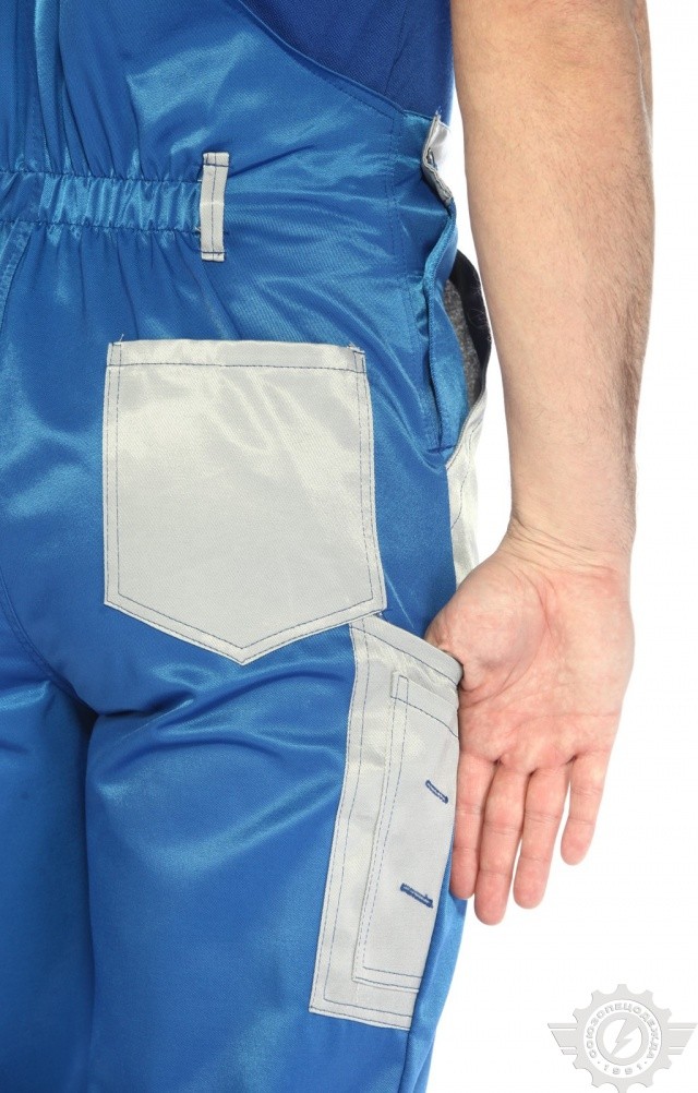 61492 Полукомбинезон "Мастер" василек-светло-серый  Летняя спецодежда  размер 52-54/182-188  - Вид №8