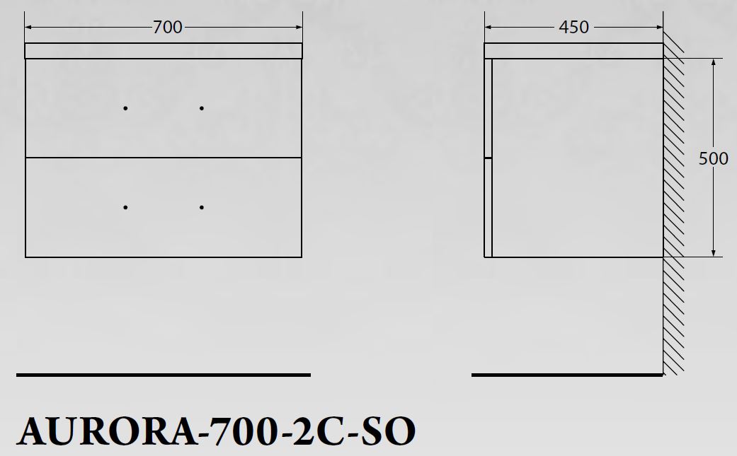 Мебель для ванной BelBagno AURORA-700-2C-SO-CS - Вид №1