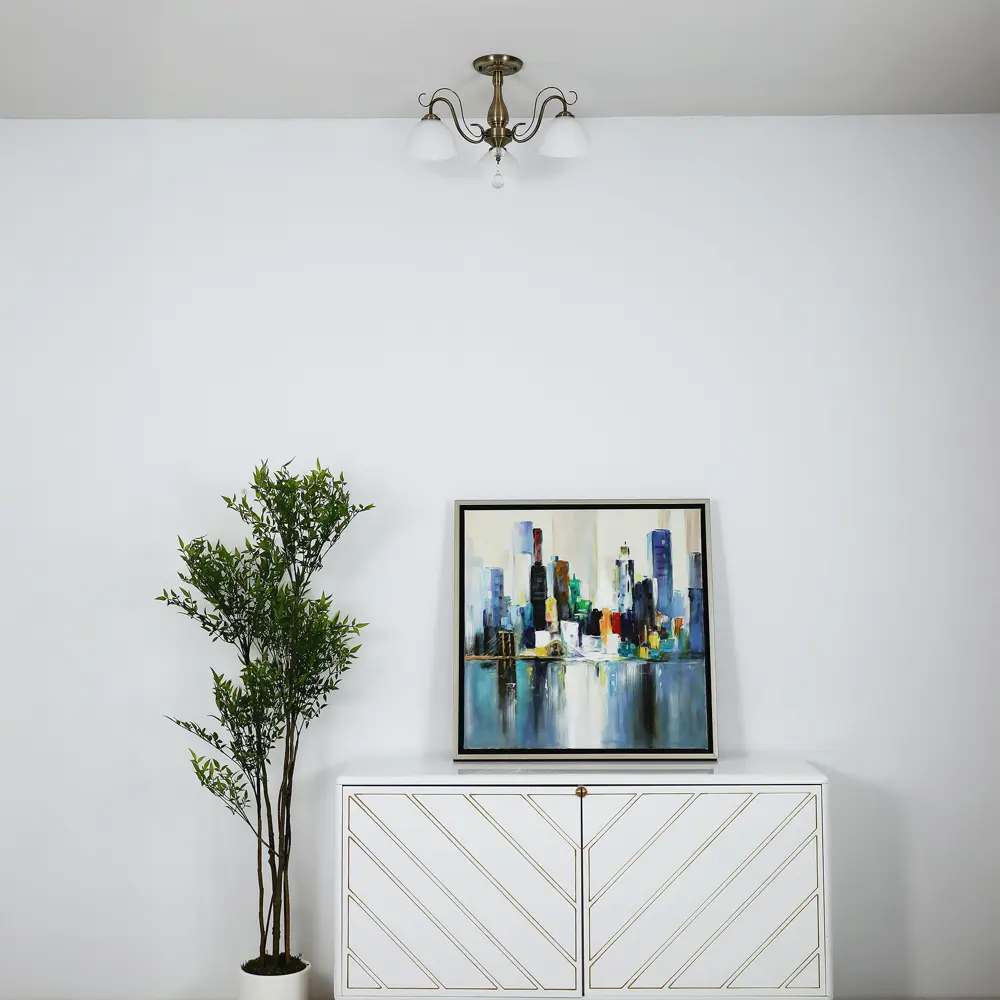 Люстра на штанге Primavera 3 лампы 12 м² цвет бронза SCHAFFNER STLM-2171529 - Вид №9