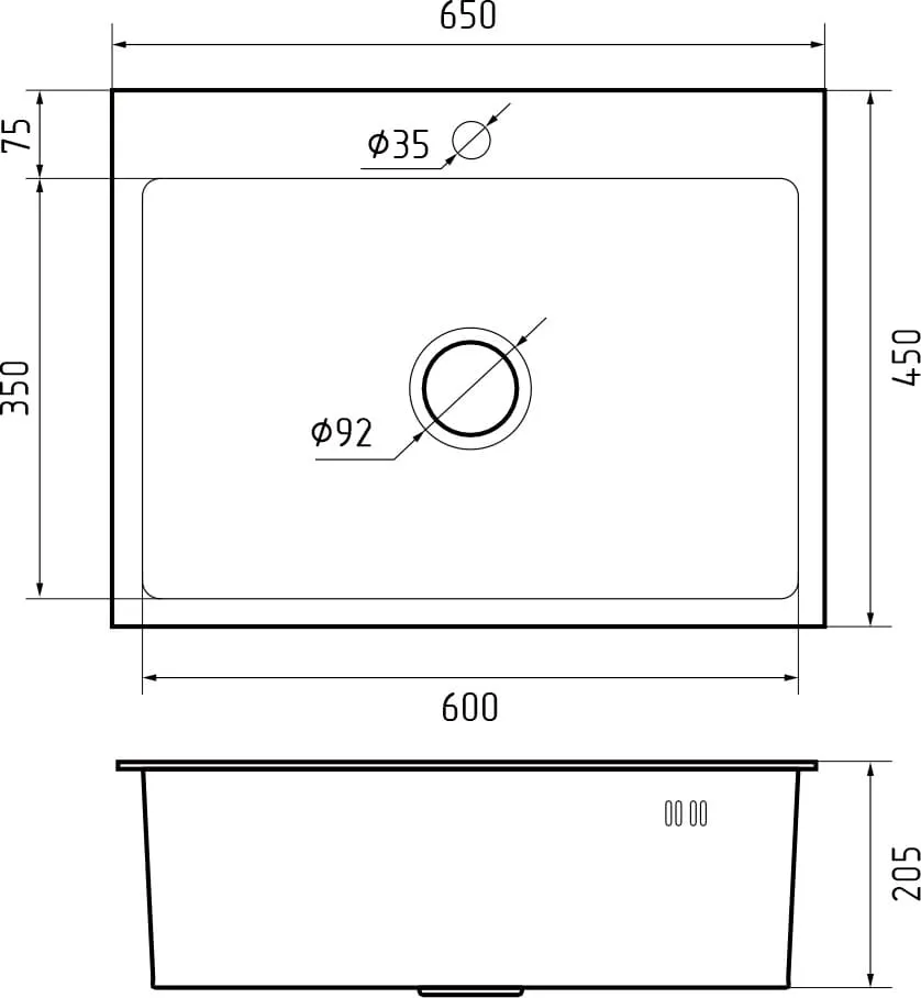 Кухонная мойка Нержавеющая сталь METAL S562 GranFest 6545-S562 - Вид №1