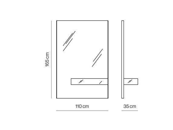 Прямоугольное настенное зеркало с контейнером Kendo Mobiliario Grey ARCH-00128835 - Вид №9