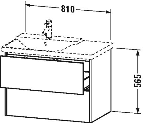 Тумбочка подвесная XSquare #XS4184 810 x 473 мм Duravit XS418400909 - Вид №1