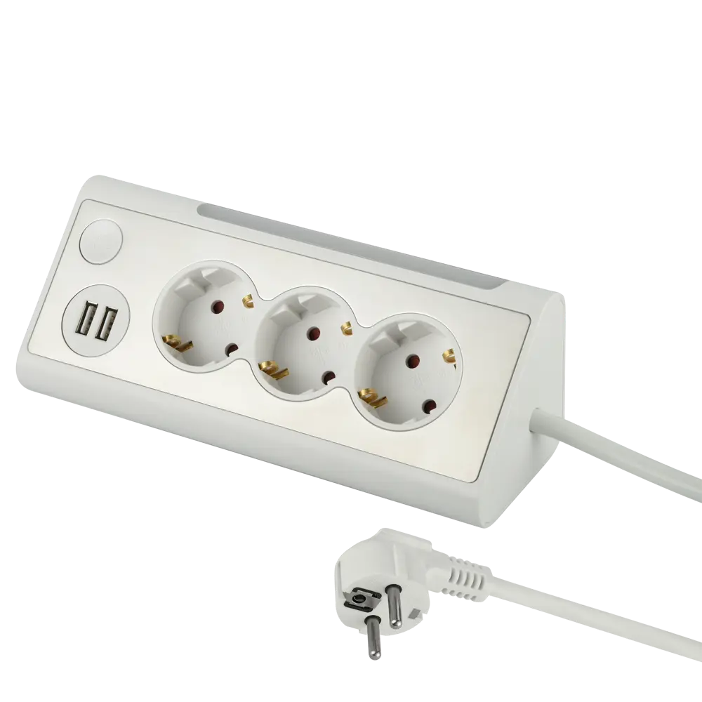 Удлинитель бытовой Electraline 3 розетки с заземлением 3x1.5 мм 1.5 м цвет белый STLM-2152252