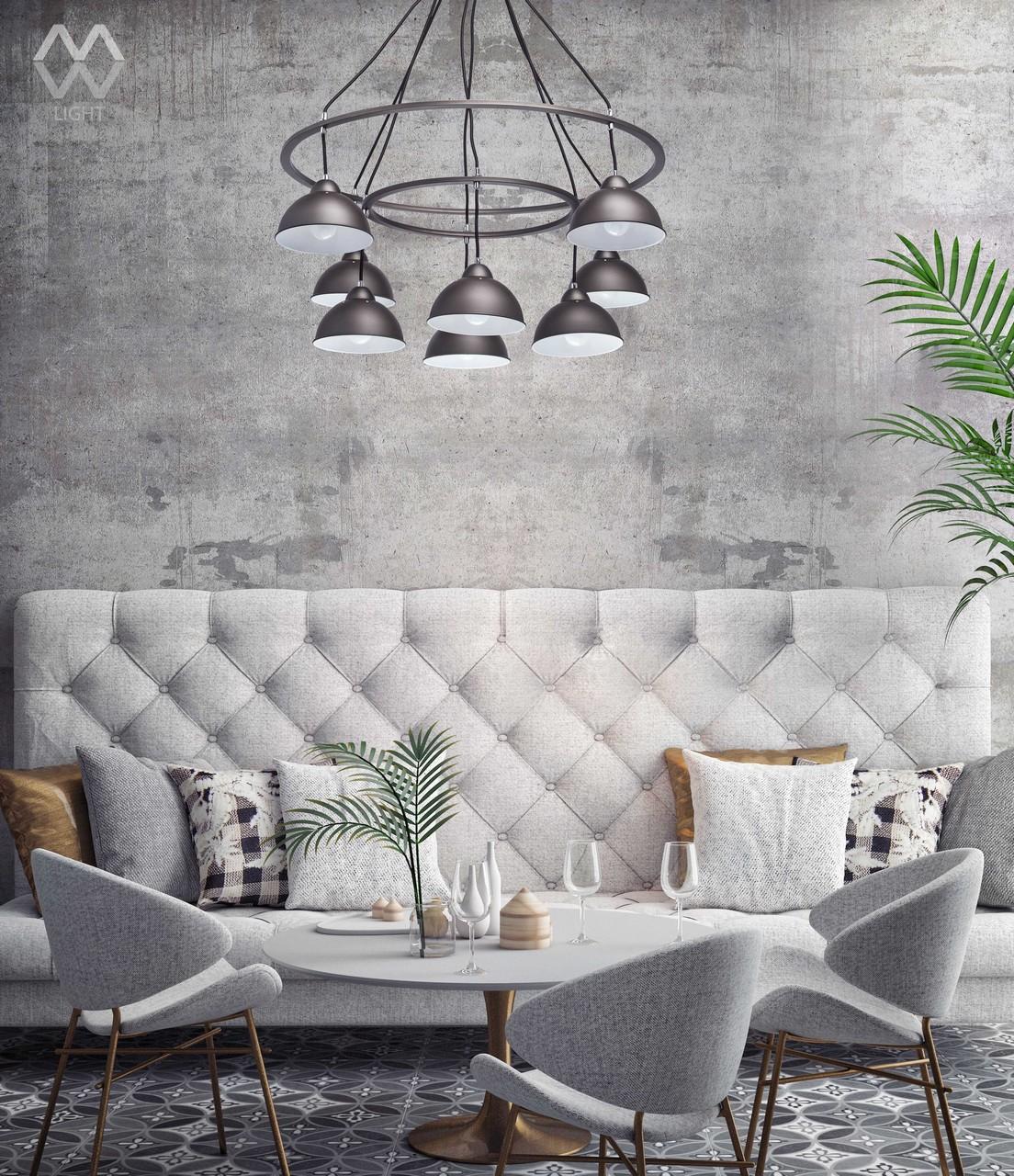 Подвесная люстра MW-Light Формула 4 696010808 MW-LIGHT ДИЗАЙНЕРСКИЕ, ФОРМУЛА 187311 Серый  - Вид №1