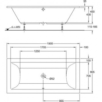 Ванна акриловая 190x90 Keramag Preciosa II 600395000  - Вид №3