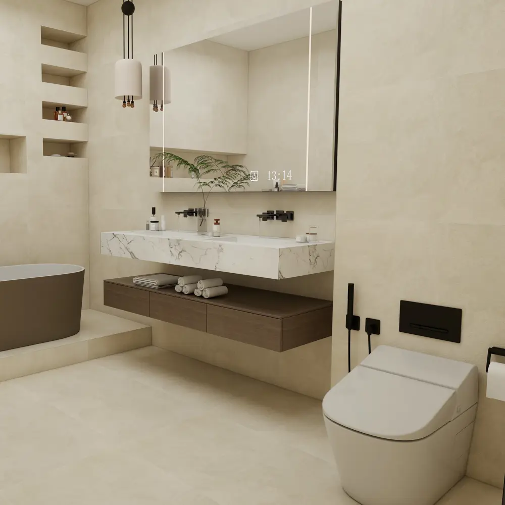 Керамогранит Duna Cemento Ivory Carving 60x120 матовый карвинг цвет бежевый 1.44 м² Santreyd STLM-2089217