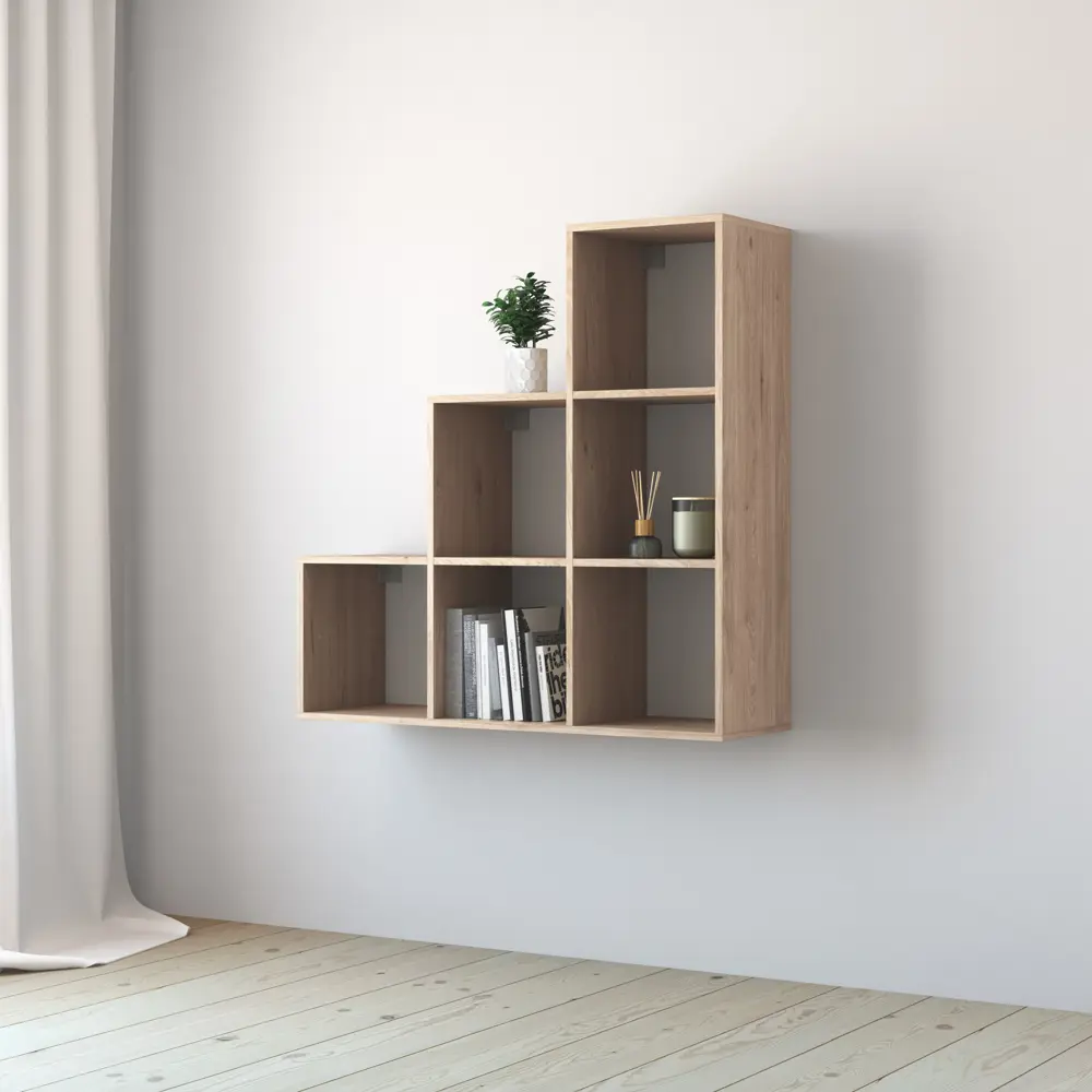 Стеллаж КУБ 6 секций 105х105х32 см ЛДСП цвет дуб Santreyd STLM-2127269 - Вид №5