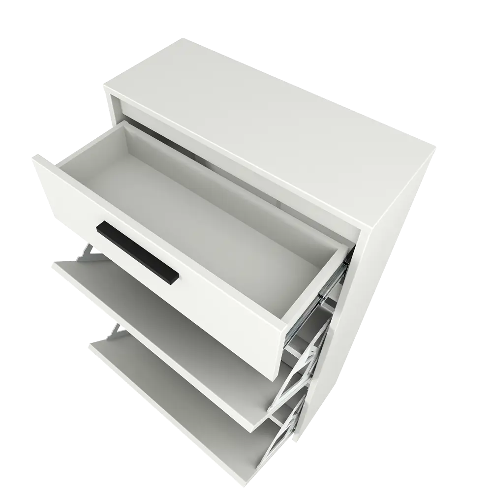 Шкаф для обуви Лион 60x103.9x24 см 2 ящика ЛДСП цвет белый Santreyd STLM-2208321 - Вид №7