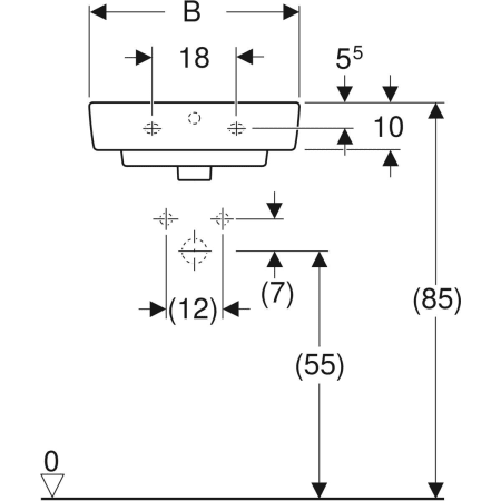501.718.00.1 Hакладная раковина Geberit Renova Plan Geberit  - Вид №3