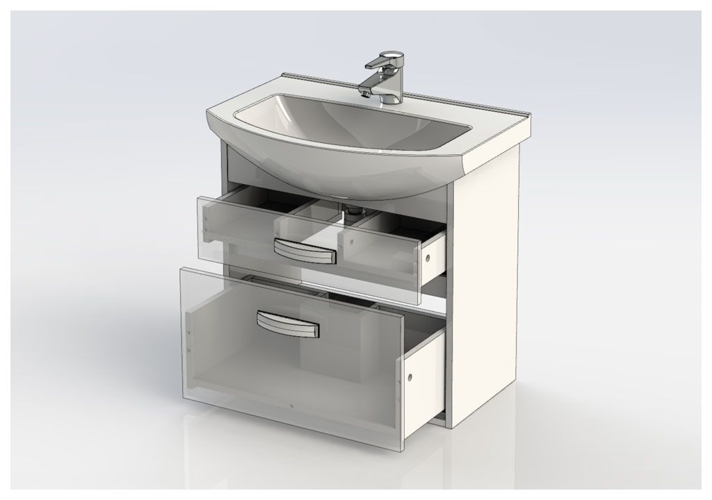 Тумба под раковину Aquanet Грейс 65 дуб сонома/белый (2 ящика) sun-id-270505 - Вид №4