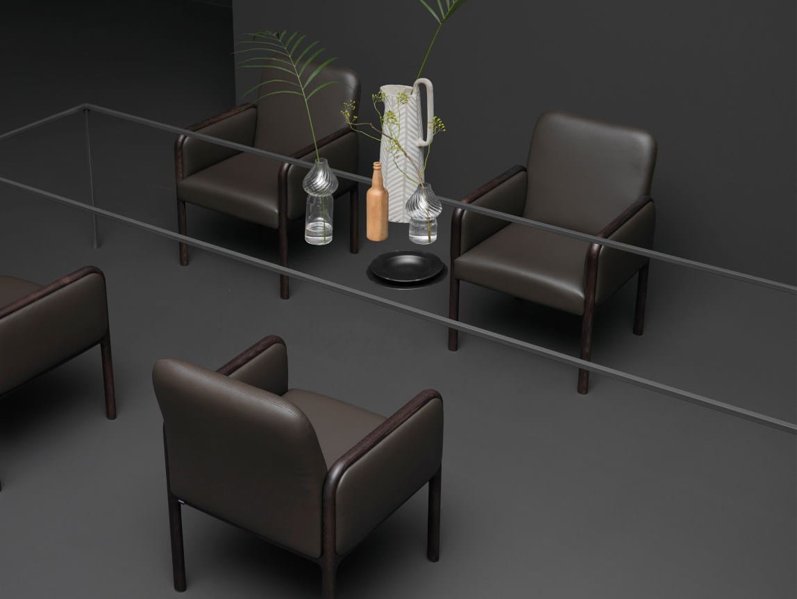 Кожаное кресло с подлокотниками PIAVAL CAMEO-Contract ARCH-00112494 - Вид №4