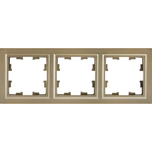 Рамка IEK Brite-3 для розеток и выключателей в цвете шампань 87761360