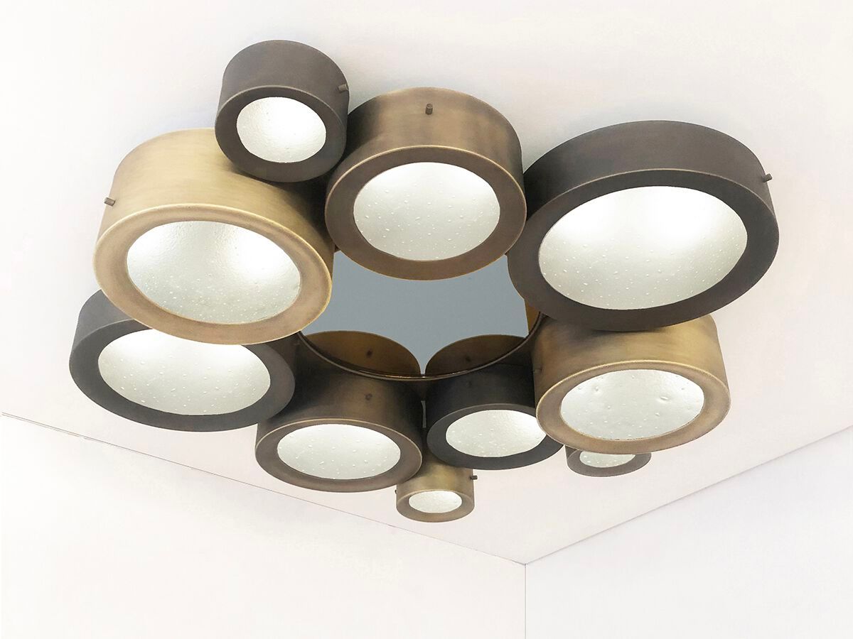 Потолочный светильник из металла и муранского стекла GASPARE ASARO HELIOS 44 ARCH-00081957