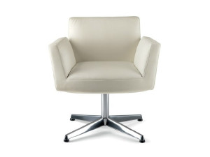 Кожаный спиц поворотный стул с подлокотниками