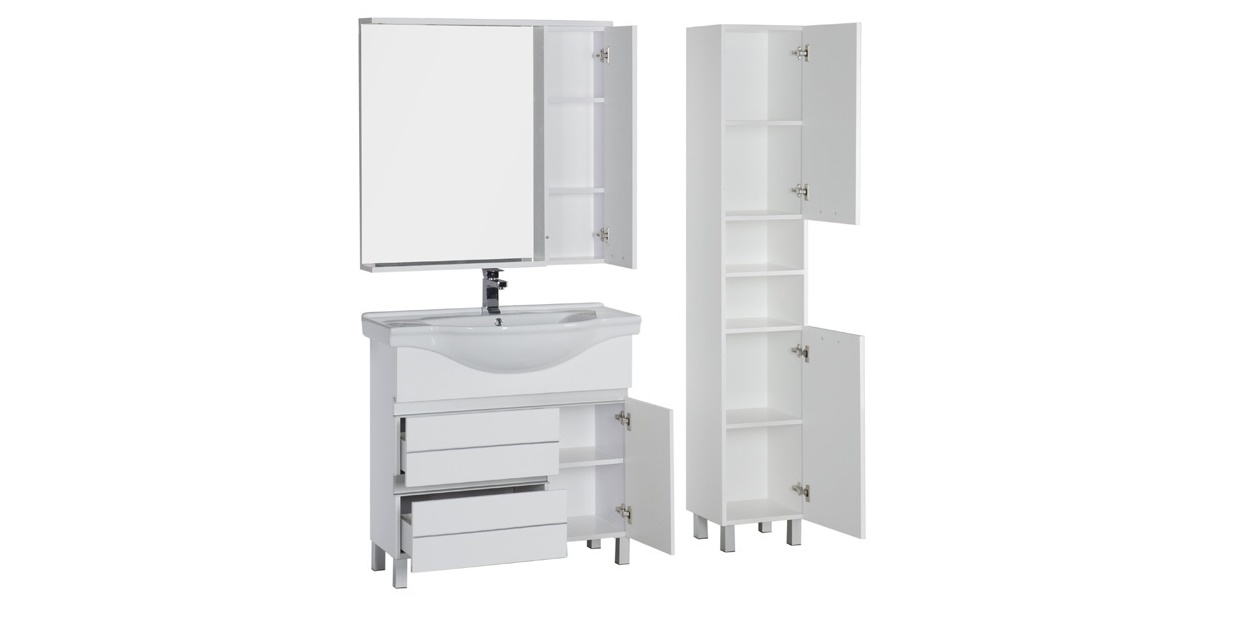 Комплект мебели Aquanet Доминика 90 белый 00172405 - Вид №1