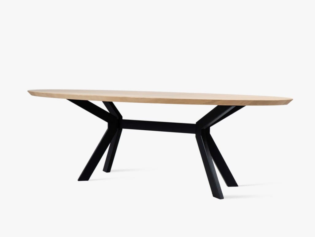 Овальный стол из стали и дерева Vincent sheppard ALBERT ARCH-00129363