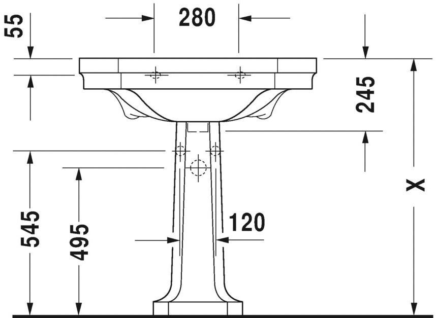 043880 Подвесная раковина настенная овальная Duravit  белая  - Вид №2