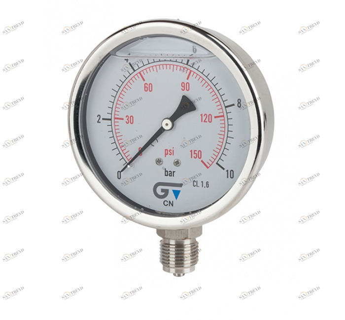 GENEBRE 3824 100 Pressure gauge Ø 100 with glycerine, bottom connection, BSP thread 