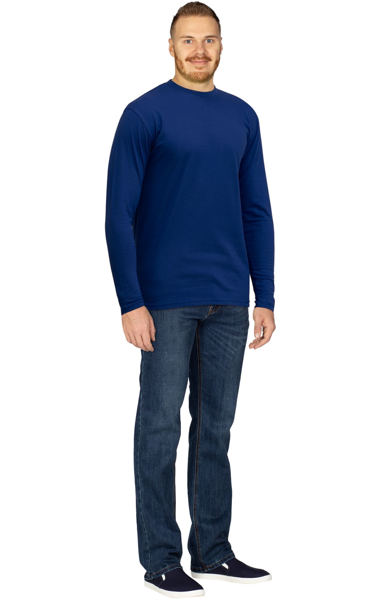 67988 Футболка с длинным рукавом темно-синяя  Спецодежда для продавцов  размер M  - Вид №2