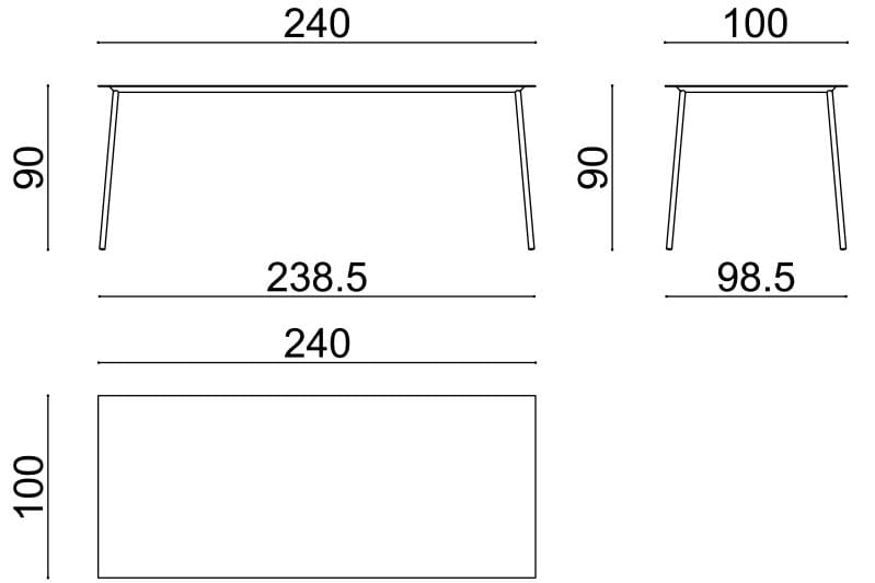 Металлический прямоугольный высокий садовый стол Arper Onemm ARCH-00031820 - Вид №12