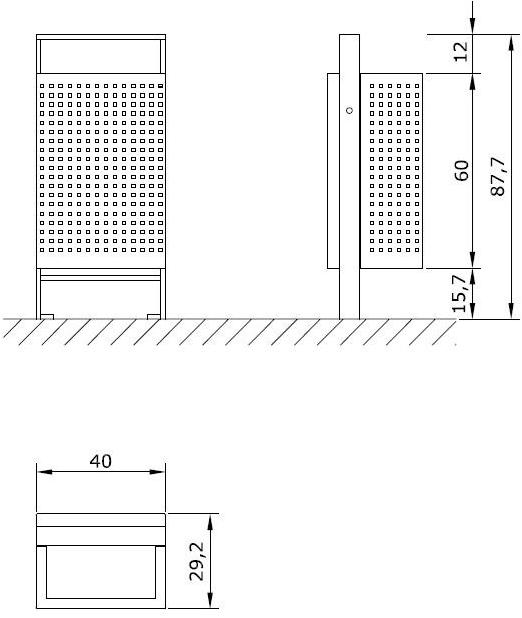 Euroform W Контейнер для мусора из металла  2040, 2050, 2050a  - Вид №7