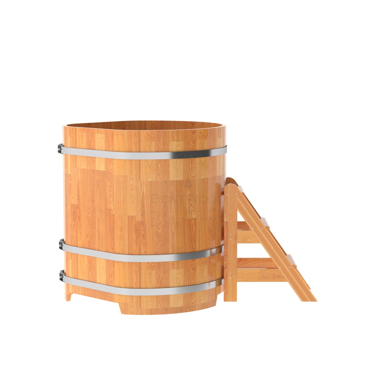 1568 Купель угловая из сращенных ламелей лиственницы 1,03х1,03х1,2 натуральный Alyarus  - Вид №2