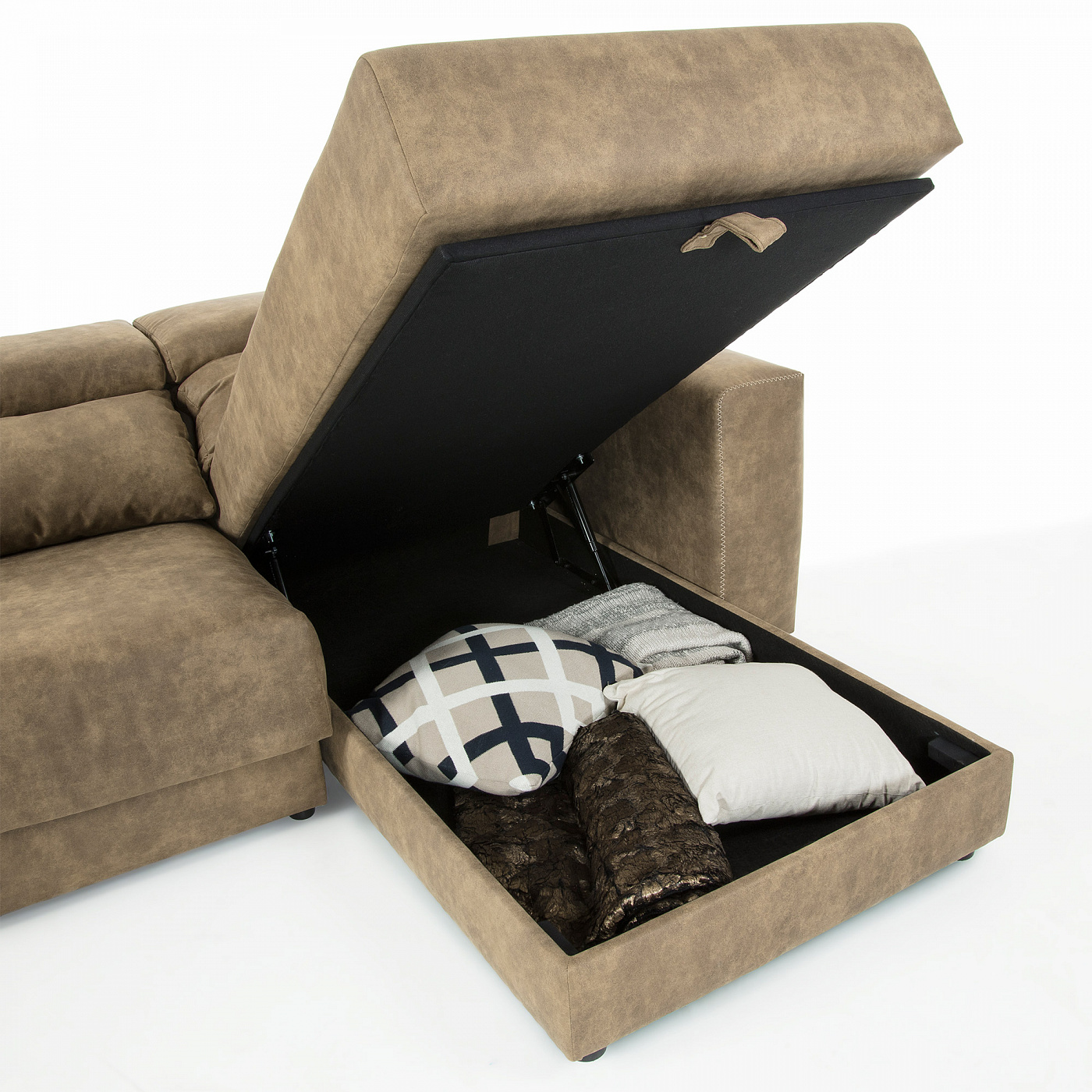 054402 Диван 3-х местный Singapore с шезлонгом коричневый La Forma Atlanta - Вид №5