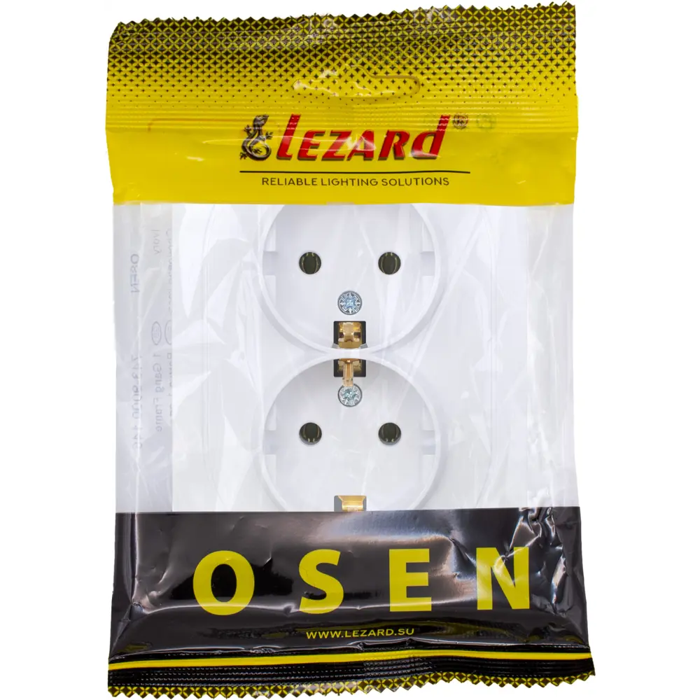 Розетка двойная встраиваемая LEZARD Osen с заземлением 89424775 STLM-1577637