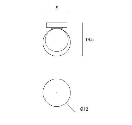 Потолочный светильник из боросиликатного стекла и металла Miloox ARCH-00057848 - Вид №2