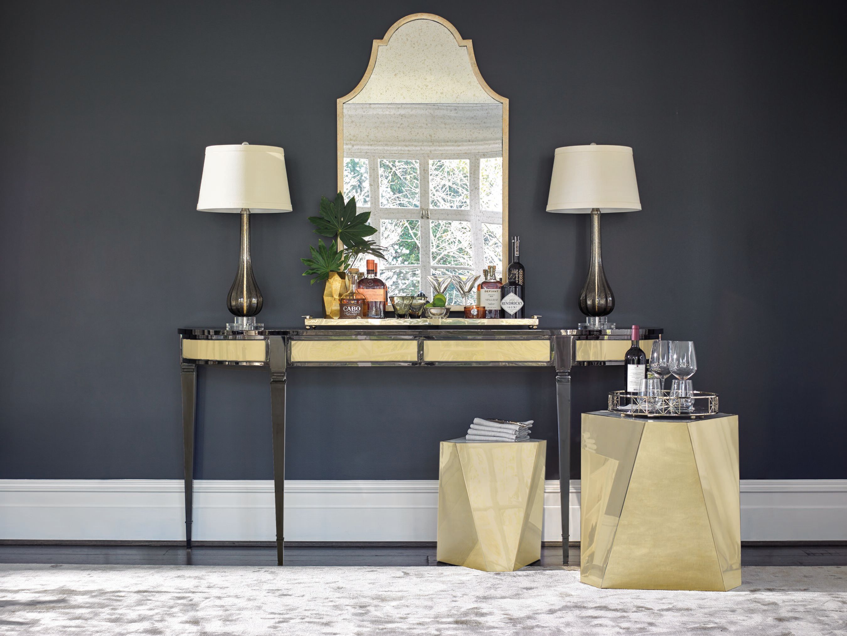 Высокий металлический журнальный столик Caracole THE CONTEMPO SIDE ARCH-00024374 - Вид №4