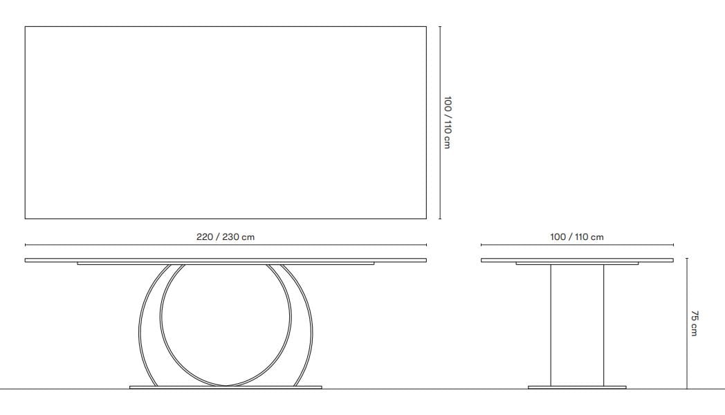 Прямоугольный стол со стальным основанием и ламинированным верхом ORO NERO Collection Eclipsy ARCH-00076302 - Вид №2
